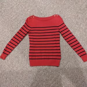 Tommy Hilfiger XS Red and Navy Striped Sweater